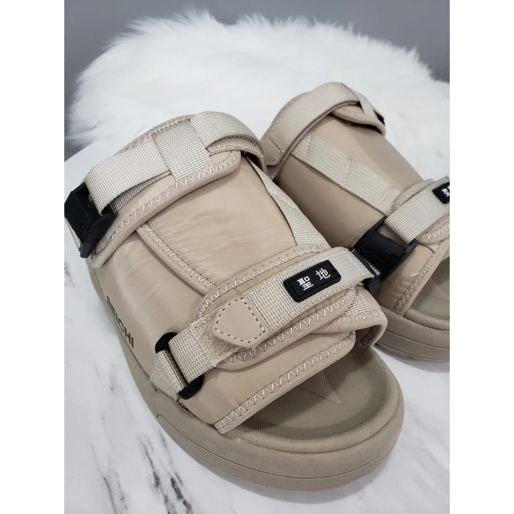 NEW MENS 11 Seichi Yoroi V2 Sandals Tan Slip On Open Toe Platform Slide Eby2911